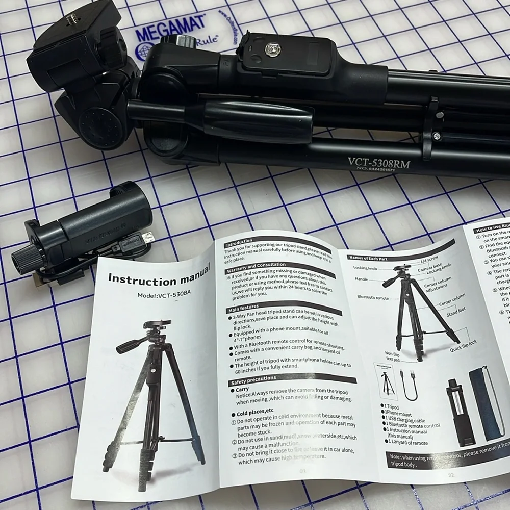 Camera Phone Tripod Stand, Max Length with Mount 60” VCT-5308RM yunteng new